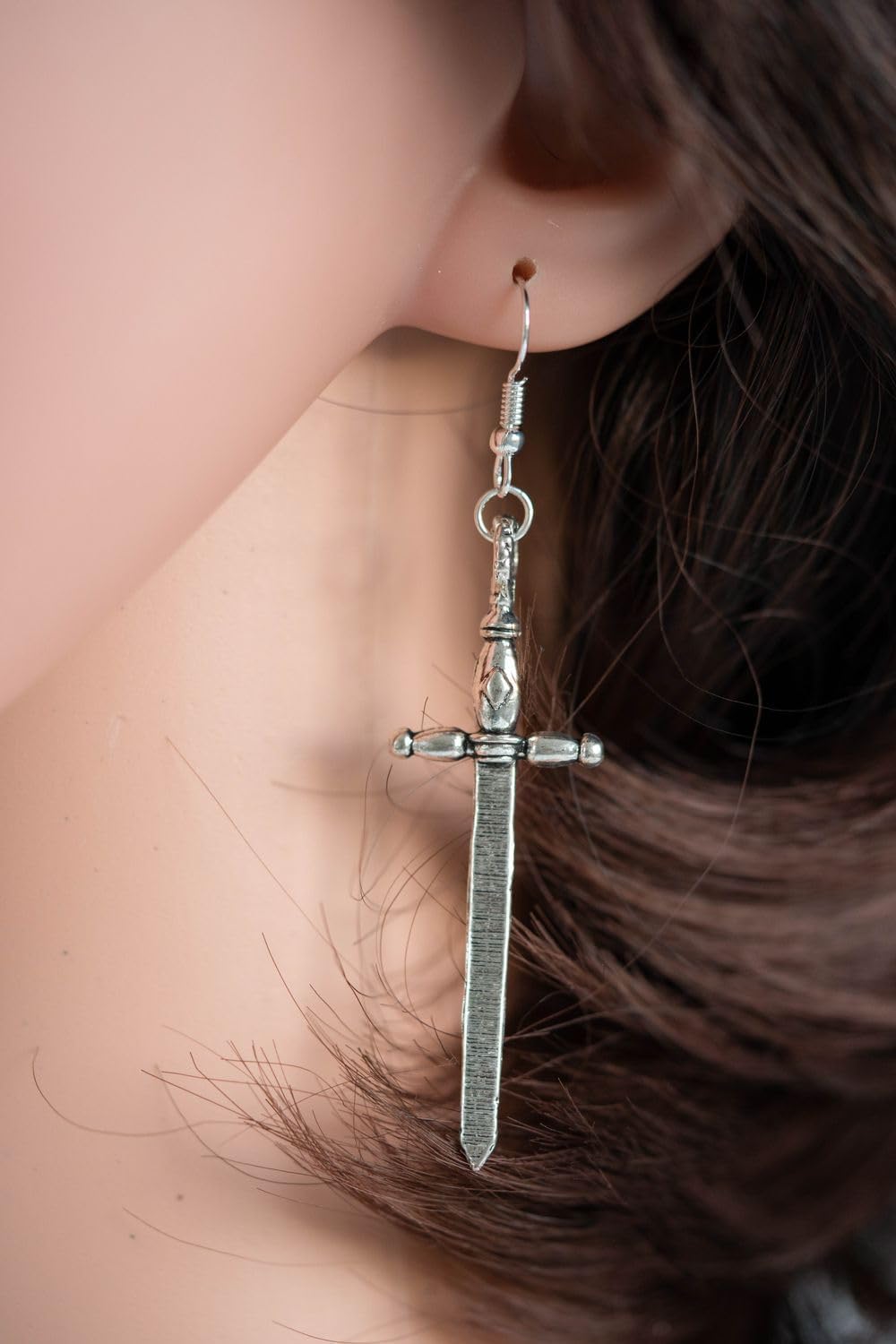 Sword earrings Miniblings pendant knight fantasy medieval role play silver