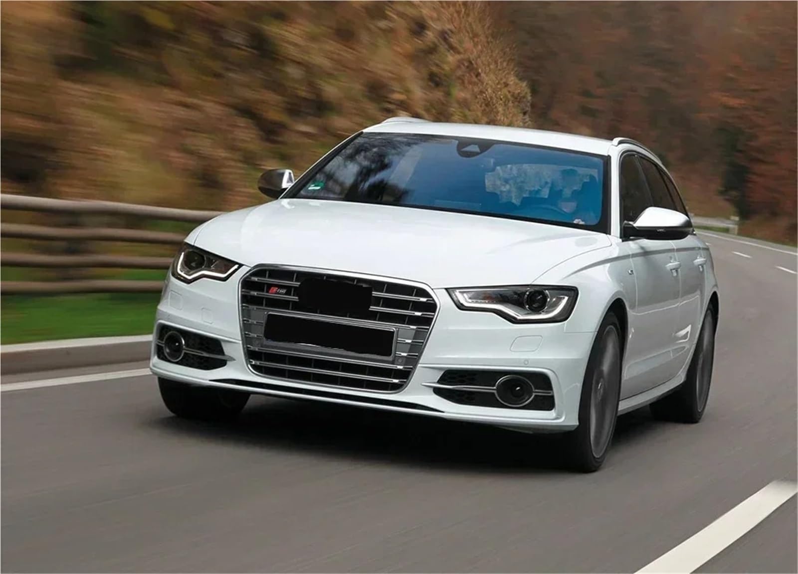 Osłona chłodnicy pasuje do zderzaka przedniego RS Style, osłona zderzaka pasuje do Audi A6 S6 C7 2012-2015, błyszcząca kratka pasuje do Quattro(All Glossy Black)