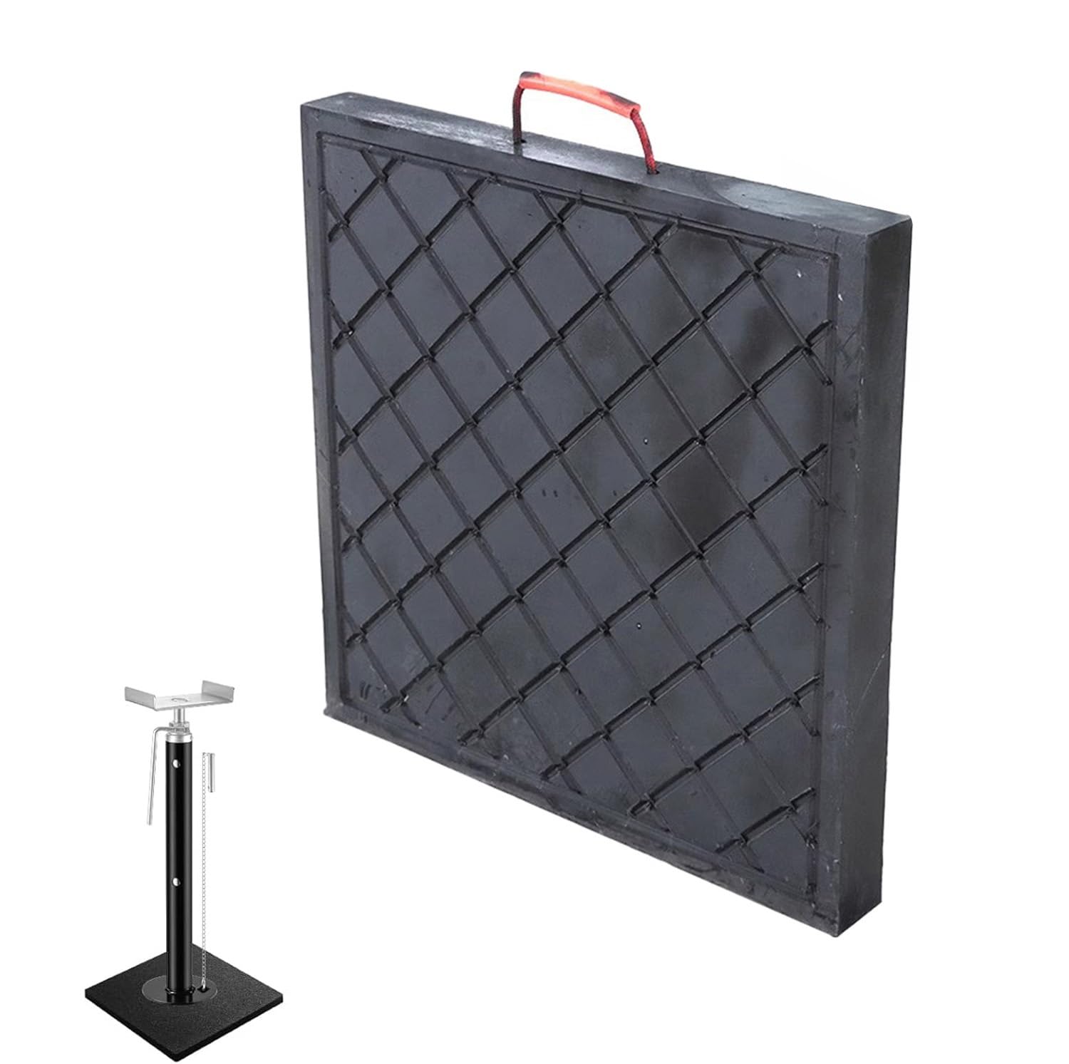 Wysokowydajna stopka podporowa do przyczepy – gumowa stopka poziomująca do samochodów kempingowych, stabilizator z antypoślizgową powierzchnią, 35 x 30 x 6,5 cm (jasnoszary), poprawia stabilność i