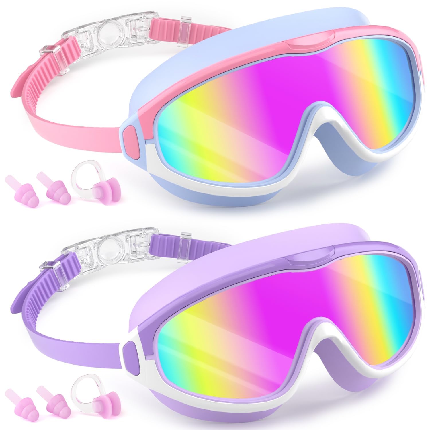 COOLOO Gafas de natación para niños de 4 a 16 años, 2 unidades