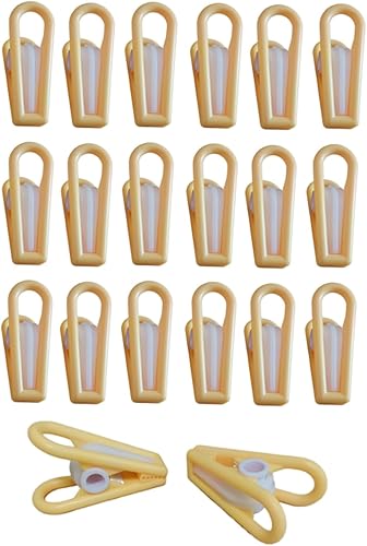 20 clips para chips, clips de lavandería, alfileres de ropa de secado al aire, pinzas de línea de lavado, a prueba de viento, clips de plástico