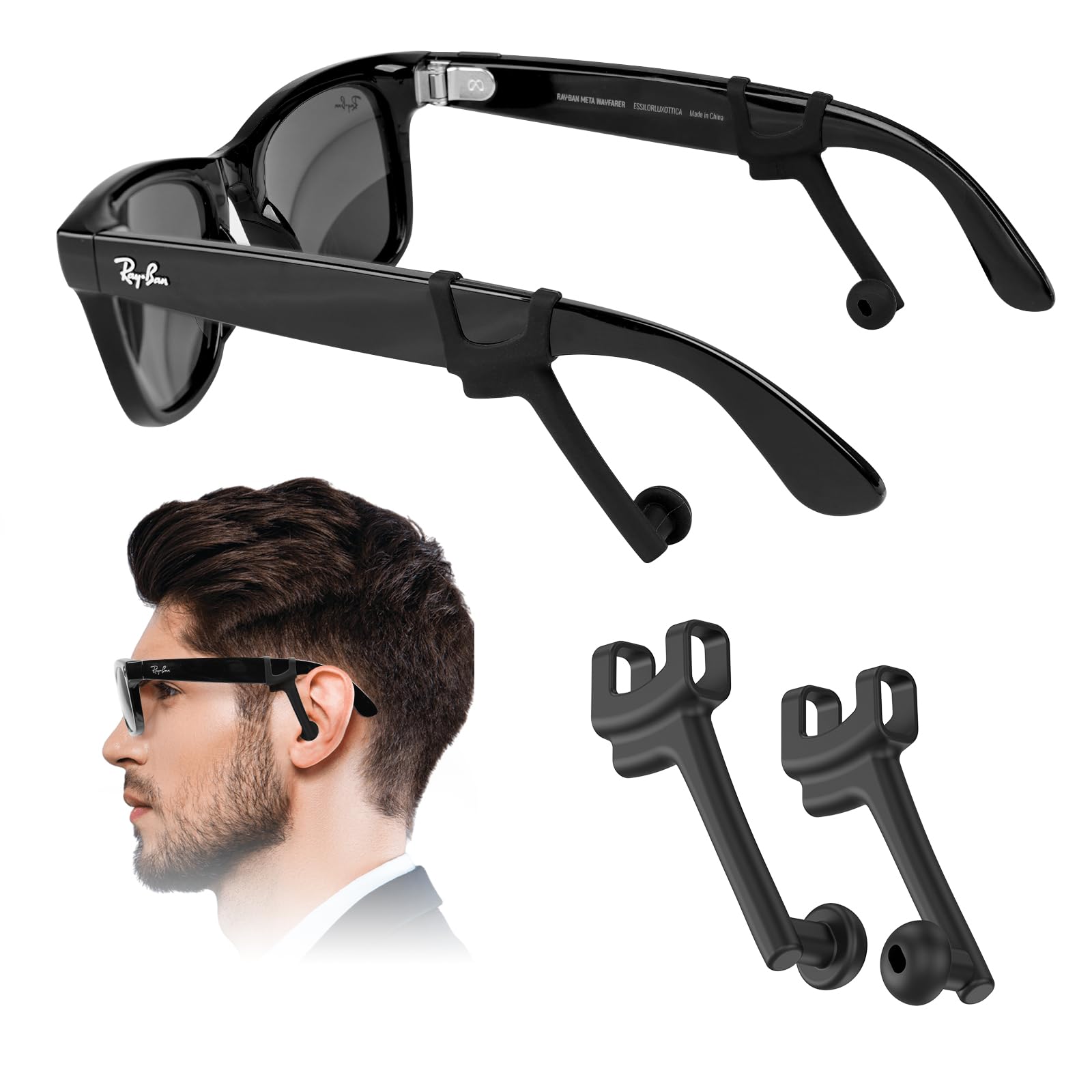 Increase Privacy Ear Tips for RayBan Meta Gen1/2 Glasses, Meta Oakley/Display/Blayzer/Scriber, Rayneo, XREAL, VITURE, Rokid, Sound Booster Tube/Audio Enhancer for Smart Glasses Accessories