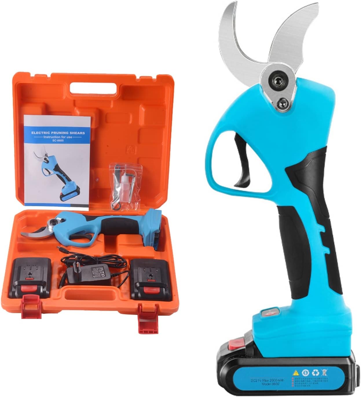 Electric Garden Shears 40 mm, Electric Loppers with 2 Pack 21 V Lithium Battery, Cordless