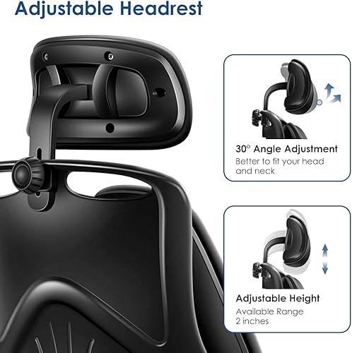 Miniatura 5 de Silla de oficina con respaldo doble con reposapiés silla de oficina ergonómica con soporte lumbar silla de oficina reclinable de piel sintética con