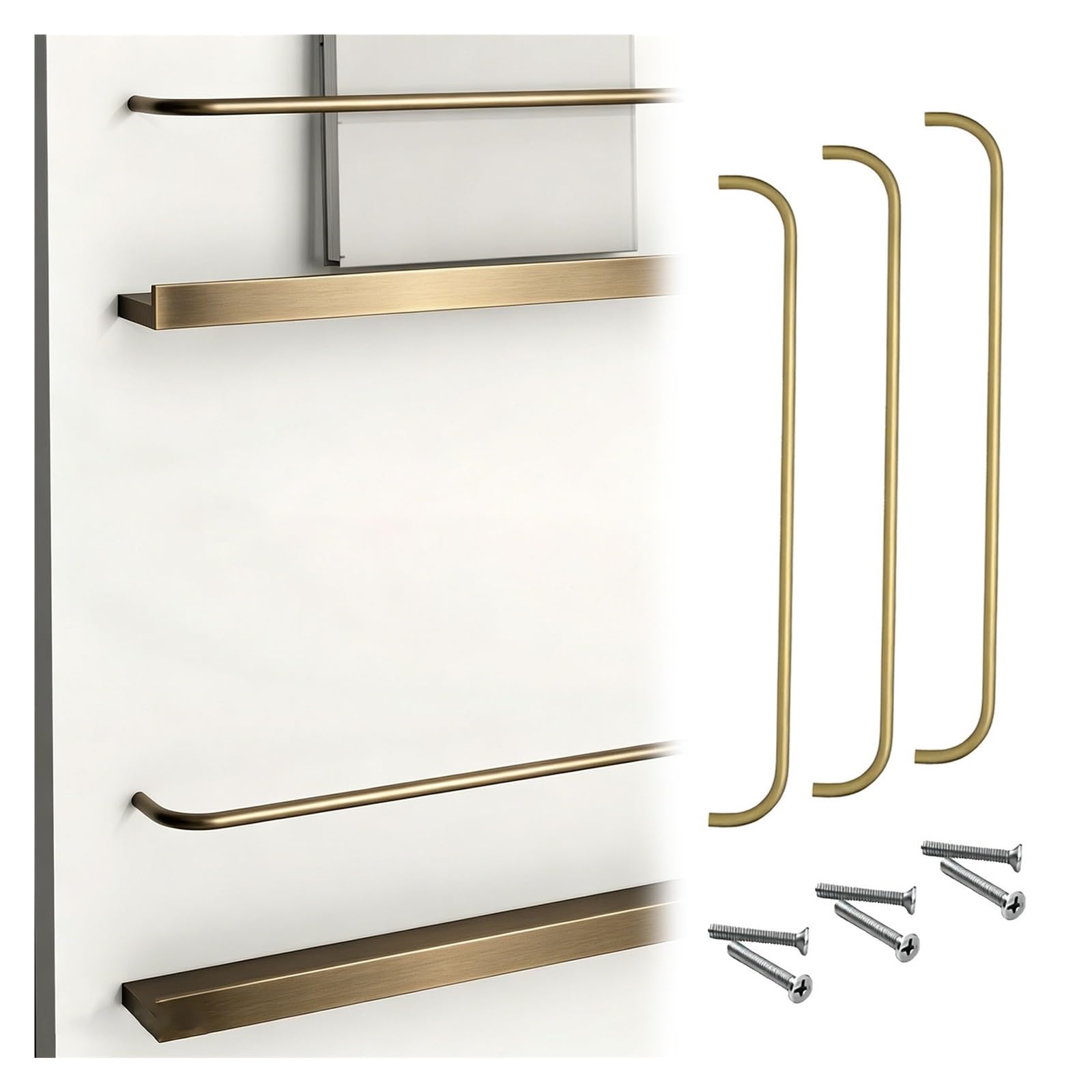 Lxlzyxsf 3Pcs Set Of 1/2/3 Anti-Fall Cabinet Metal Guardrail Bars, Antique Display Shelf Fence, Open Gallery Plate Edge Guard Rail With Screws(,34In/86Cm)