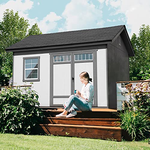 Handy Home Products 19535-8 Beachwood 10X12 Do-It-Yourself Wooden Storage Shed thumb #2
