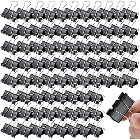 Yexiya 300 Pcs Medium Binder Clips Paper Med Clips Office Supplies Paper Clamps for Teachers Students School Office Business Paperwork Supplies (Black, 1.25 Inch) Cover
