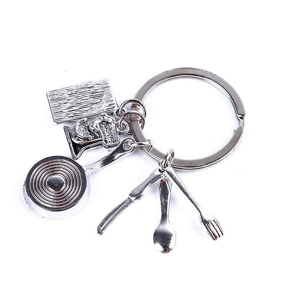 SaiDian 1 Pcs Creative Chef Baking Keychain Egg Cutlery Key Chain Spoon ...