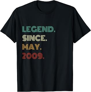 17 Years Old Legend Since May 2009 17th Birthday T-Shirt