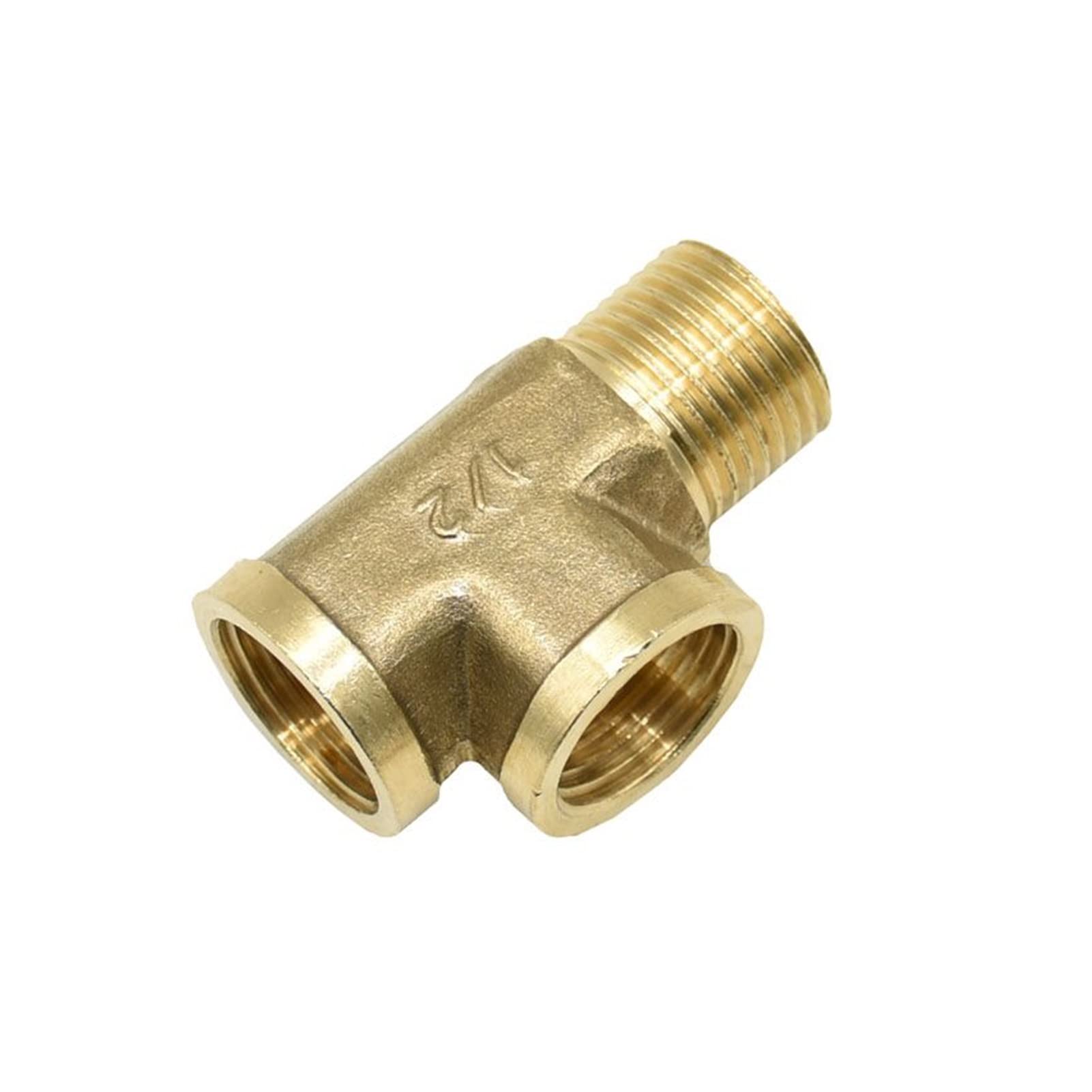 Masculino 1/2 "Toma de camiseta Tubería de latón hembra en forma de Tubo Tubo de 3 vías Adaptador de articulación Conector de acoplador for agua 6 piezas(C)