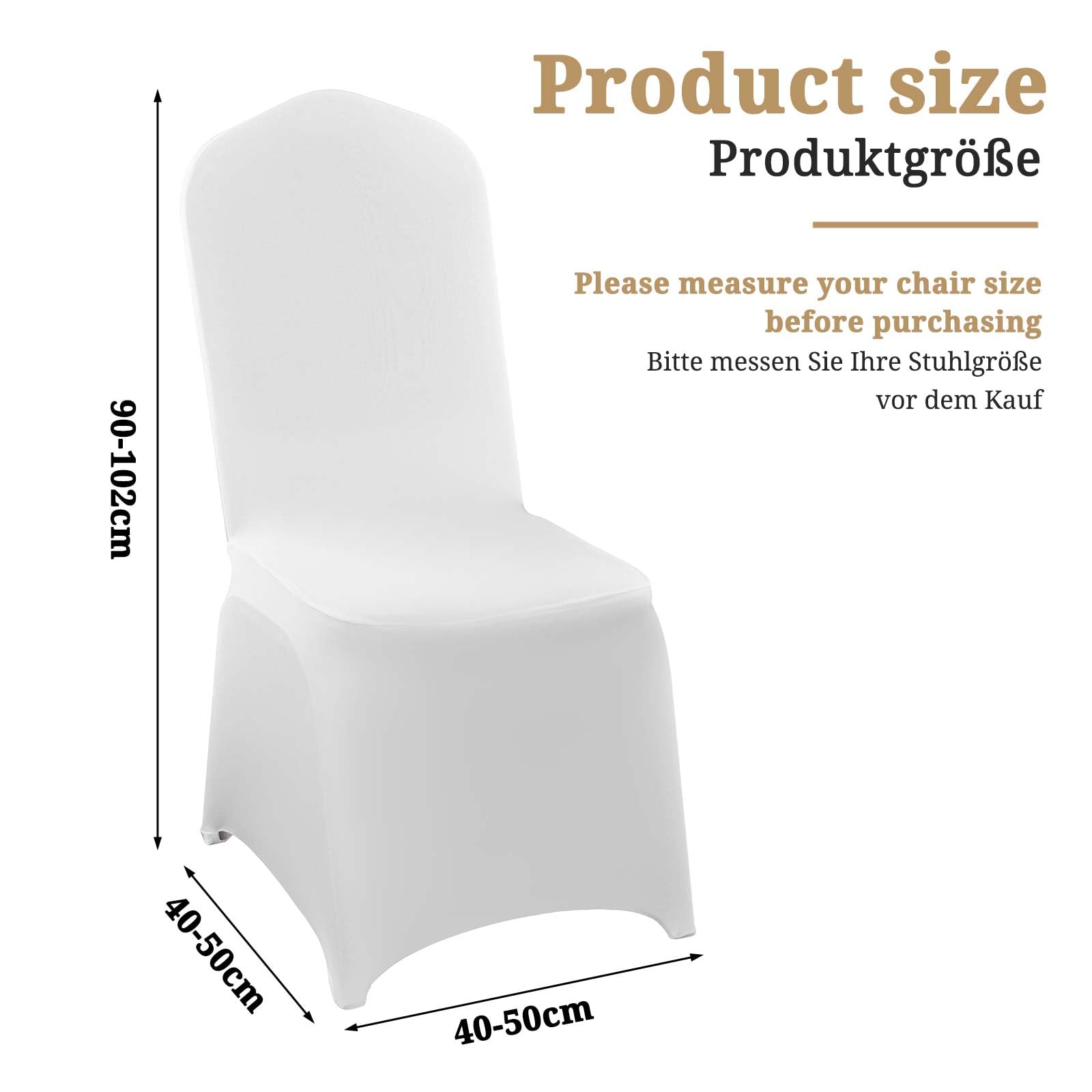 Pesonlook 20 Stück weiße Stuhlhussen für Esszimmerstühle, Spandex-Stuhlhussen für Wohnzimmer, universeller Esszimmerstuhl-Schonbezug für Hochzeit, Bankett und Party