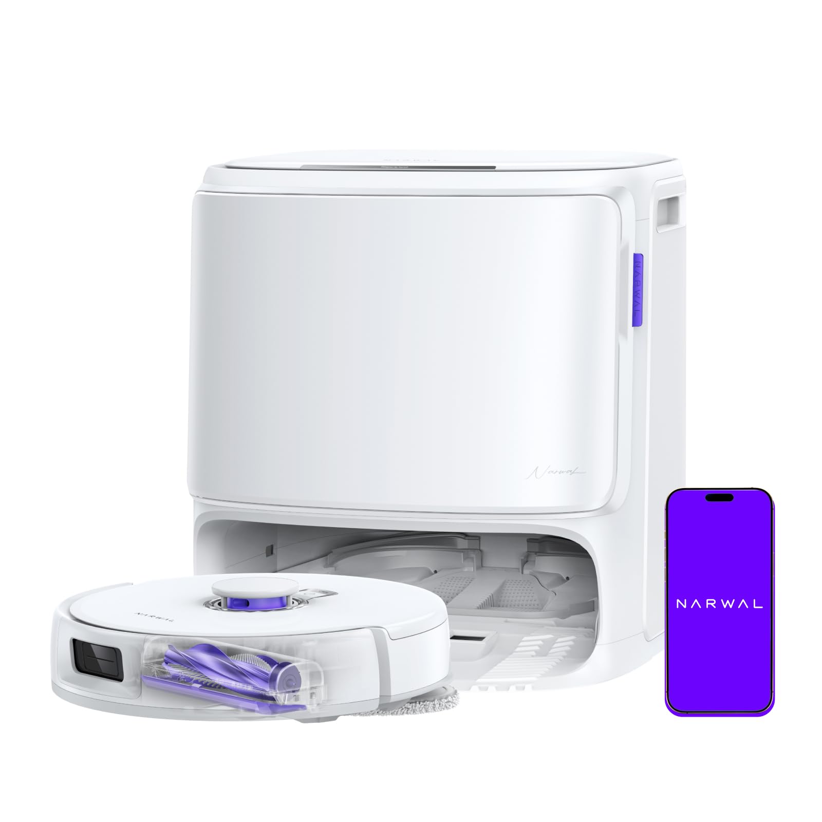 NARWAL Freo Z10 Pro Robot Odkurzająco-Mopujący ze Stacją All-in-One | Ssanie 18500 Pa, mycie mopa gorącą wodą 75°C z suszeniem, szczotka przeciw plątaniu i stacja samoczyszcząca