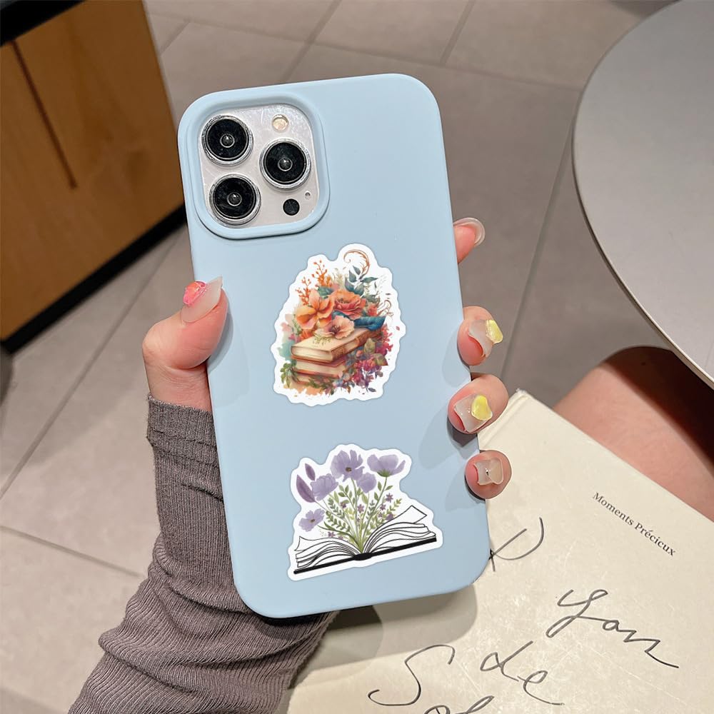60 adesivi a forma di fiori, adesivi estetici per bottiglie d'acqua, laptop, paraurti, computer, notebook, bambini, adolescenti, ragazze, adulti, regali (libri di fiori)