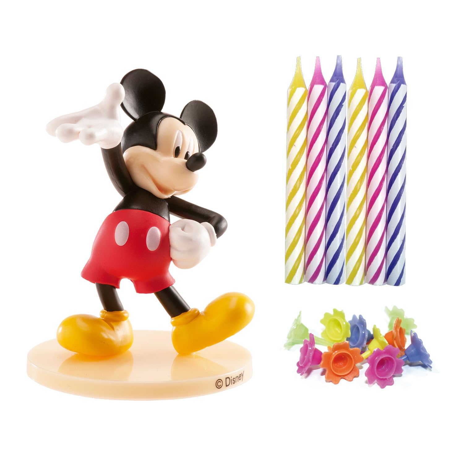 dekora | Birthday Cake Decoration | PVC Mickey Kit with 10 Cake Candles | Attractive Design