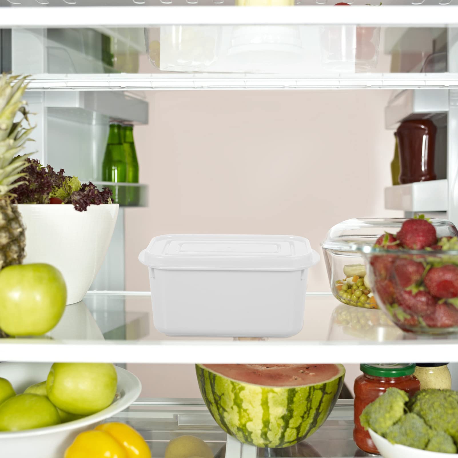 Hemoton Bread Box Bread Box Butter Box Butter Box Butter Dish Airtight Butter Keeper Holds with Lid Cheese Crisper Cake Fridge Food Container For Restaurant Kitchen White 2pcs Bread Box Plastic