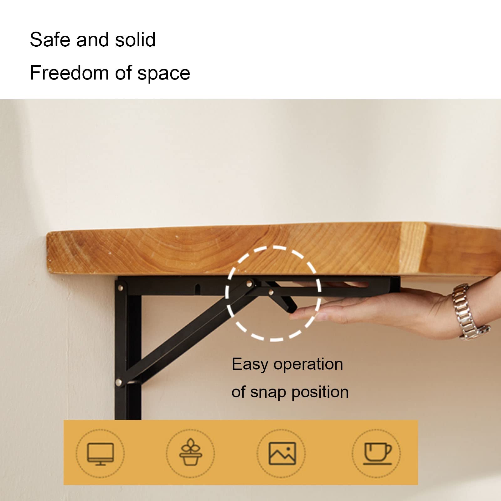 Scrivania pieghevole da parete, tavolino da caffè irregolare per casa, ufficio, bancone della cucina, tavolo da pranzo, portabiancheria multiuso, design salvaspazio, facile installazione