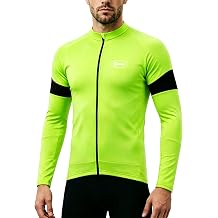 Men's Cycling Bike Jersey Long Sleeves Biking Running Shirts 3+1 Pockets, Breathable Quick Dry MTB Shirt