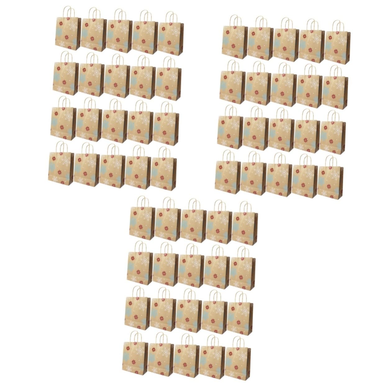 OUNONA 3 Set Sacchetto Di Carta Kraft Natalizio Borsa Per Bomboniere Borse Di Natale Bustine Natalizie Regalini Christmas Bags Sacchettini Bomboniere Trattare Le Borse 20 Pezzi * 3