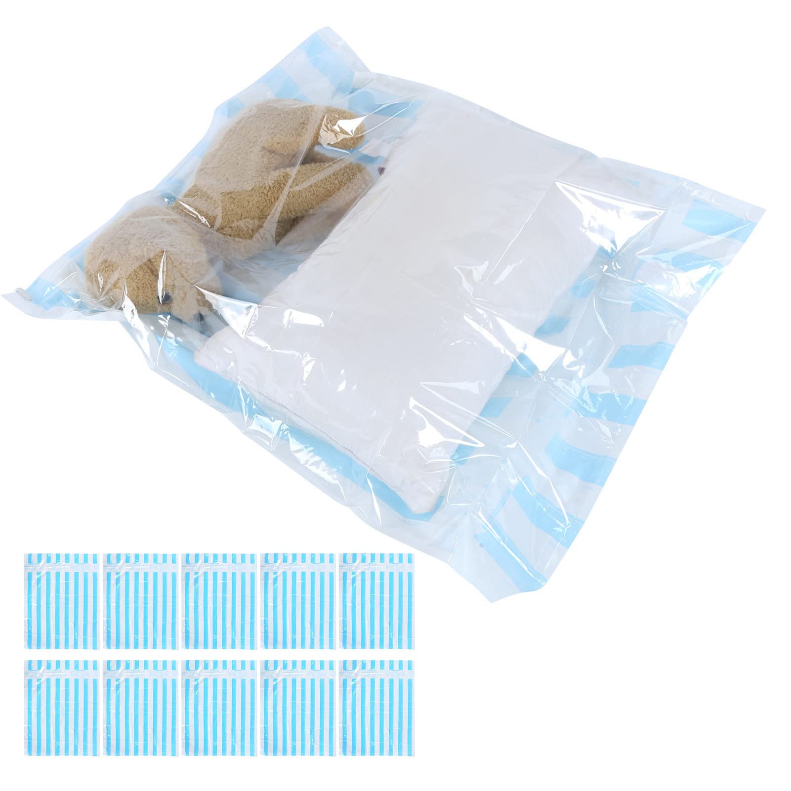 10 Stück/Set 12C Vakuum-Aufbewahrungsbeutel, platzsparende komprimierte Aufbewahrungsbeutel mit 3,5 cm Gewinde-Lufteinlass, wiederverwendbare Reise-Vakuumbeutel für Kleidung, (100 * 80)