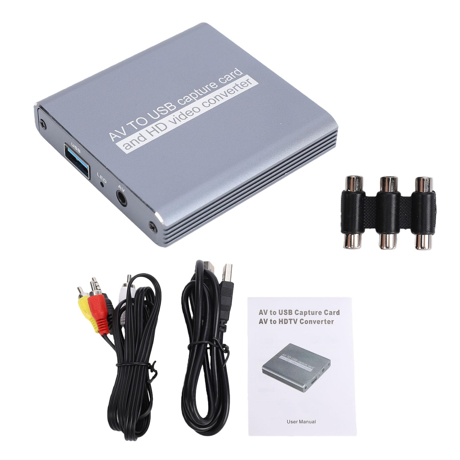 Convertitore da VHS a Digitale, Convertitore da AV a HDMI, Scheda di Acquisizione Video USB, per Videoregistratore Hi8 VHS in Digitale 1080P per PC, Vecchi Nastri in MP4