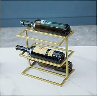 Stojak na wino Rack Wine, 3 Tier Włochy Wine Rack Freestanding 6 Butelki Uchwyt Organizator Stojak Blach Elegancki stojak na wino