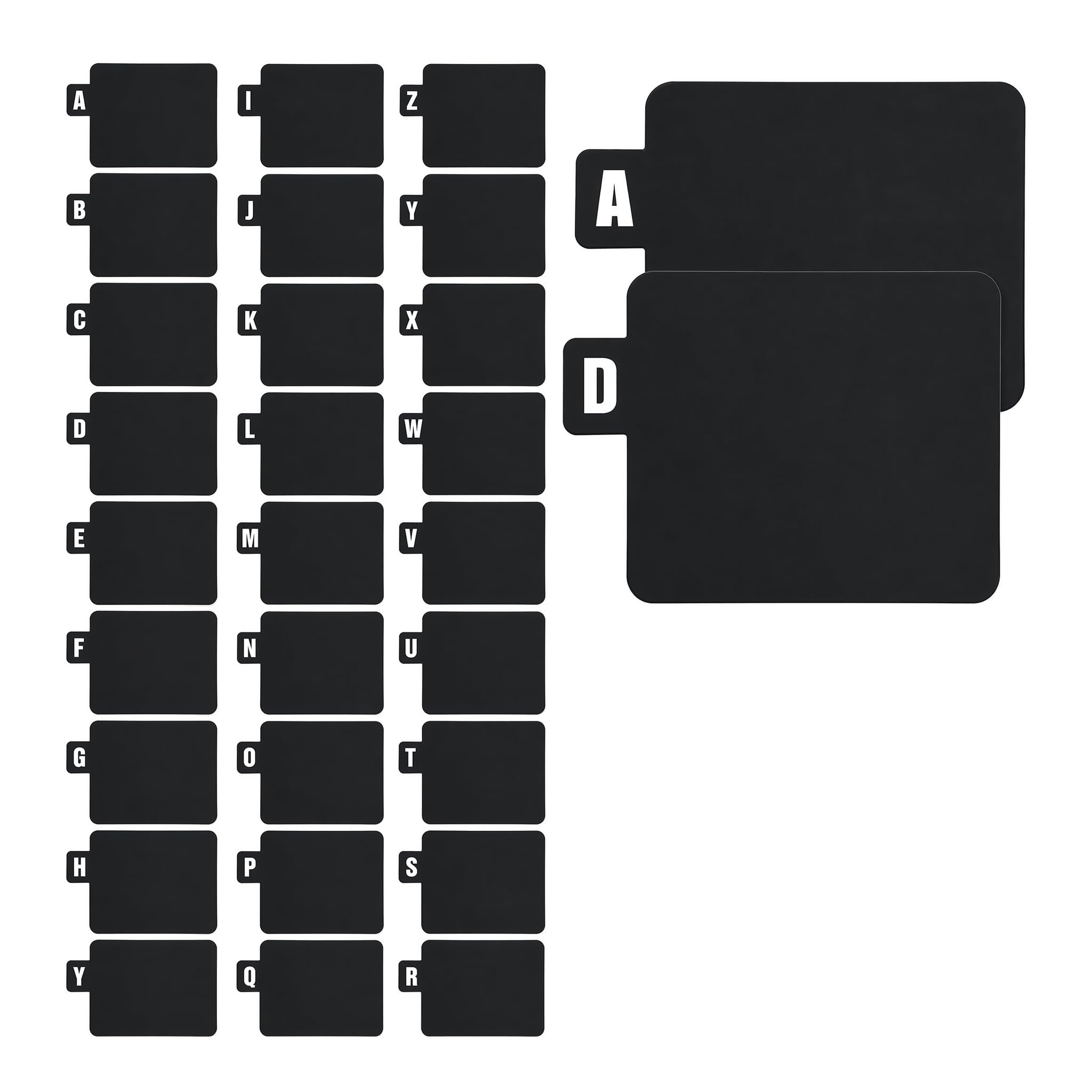 QIANSSE Black Vinyl Record Dividers Set of 26PCS A-Z Dividers