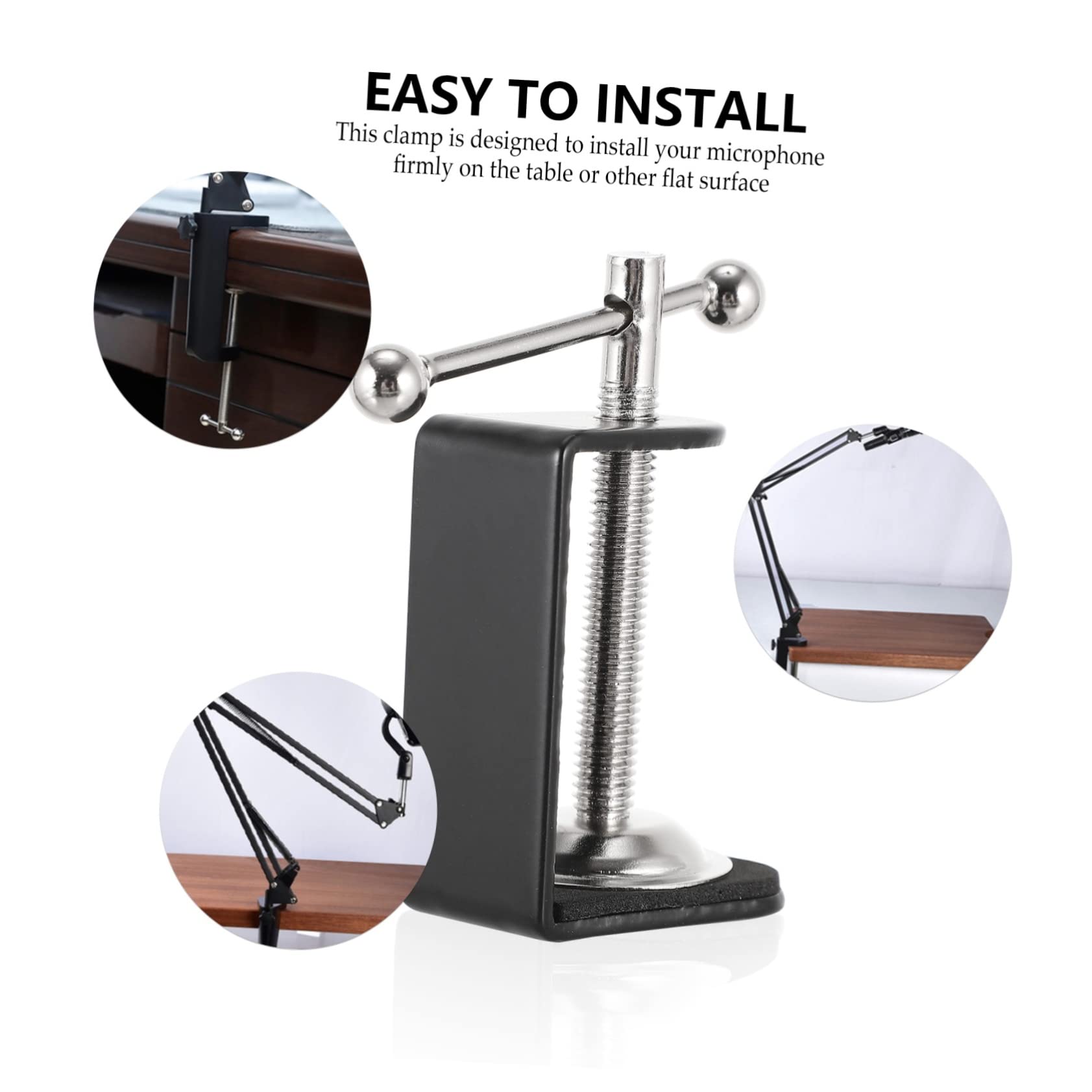 s 2 Pcs Base Clamp Table Mounting L-Clamp L-shape Cantilever Metal ...