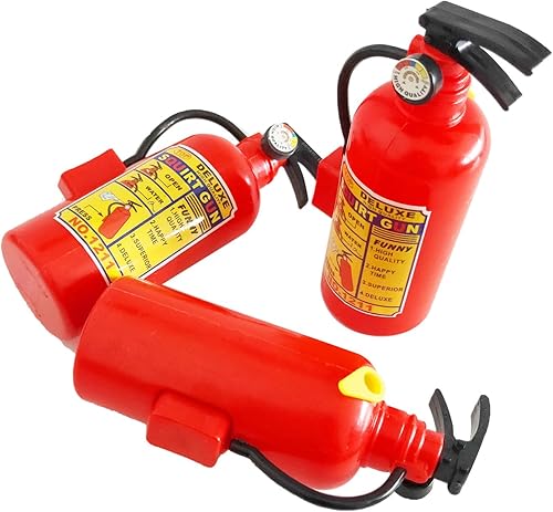 3 piezas de juguetes extintores de incendios realistas, 4 pulgadas recargables de bombero, rociadores de agua de bombero, mini cilindro falso