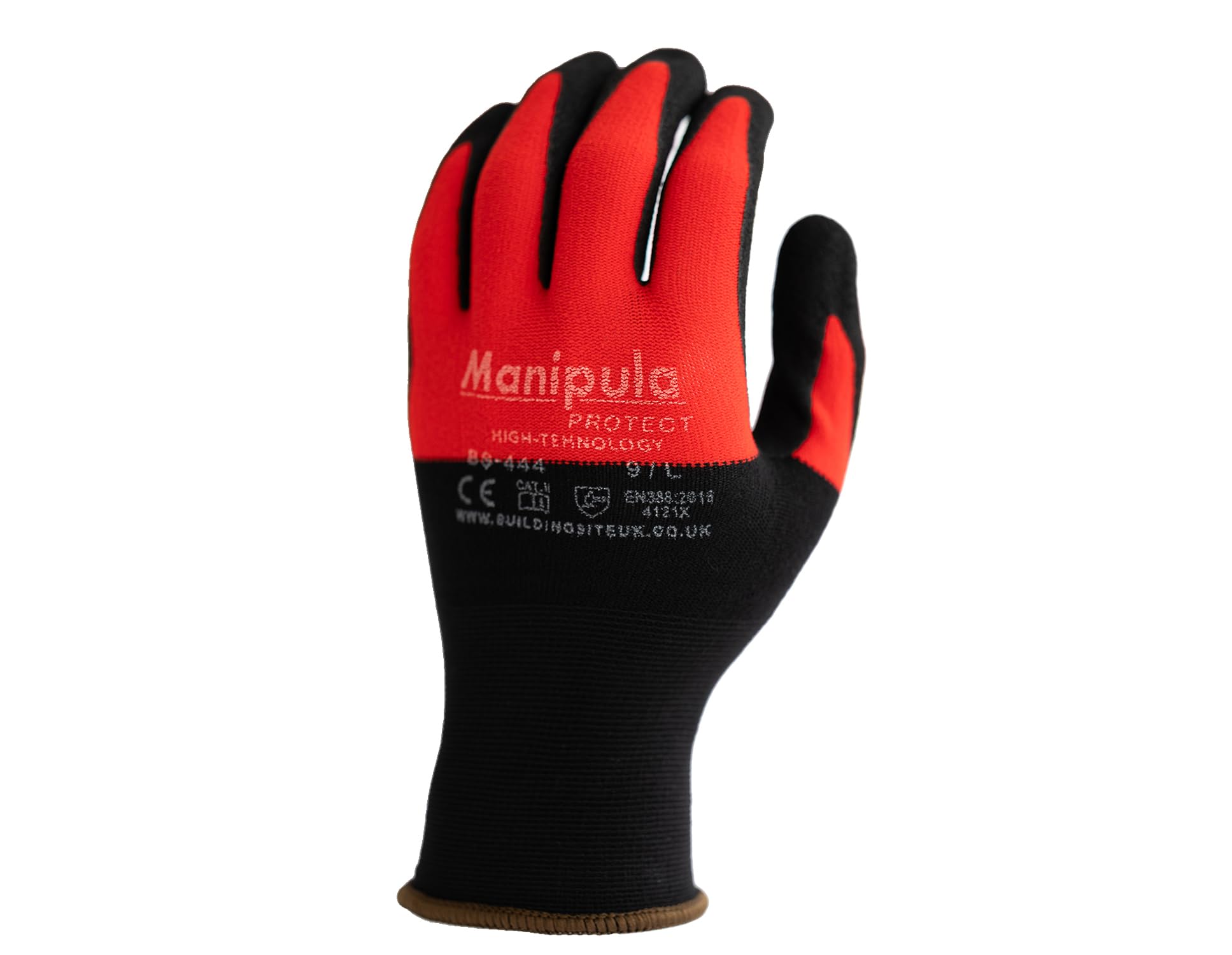 MANIPULA PROTECT BS 444; Work Gloves Nylon & Spandex Sandy Nitrile Coated Abrasion and Oil Resistant Grip Ideal for General Purpose, Breathable & Washable (12, 10 / XL)