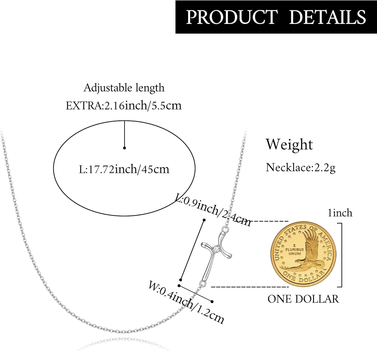 BriLove 925 Sterling Silver Cross Necklaces for Women,Shiny Cubic Zirconia Delicate Sideways Choker Necklace Valentines Day/Birthday/Christmas/Anniversary - Image 6