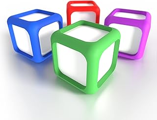 Scribbledo Dry Erase Dice Set of 4-2x2 inches Multipurpose Colorful Write On Wipe Off Dry Erase Blocks Blank Pocket Dice to Draw Letters Numbers and Much More Educational Classroom Supplies for Kids