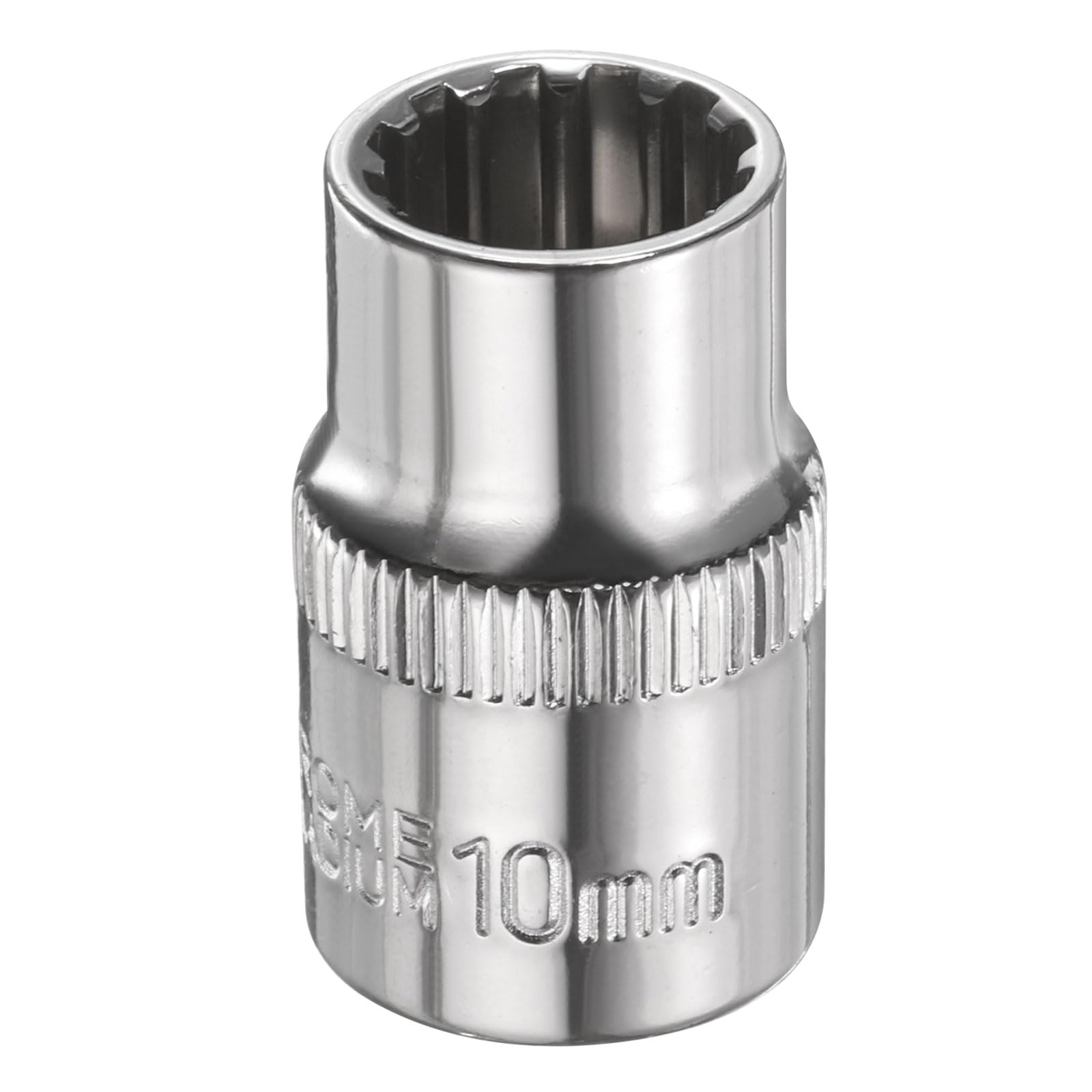 sourcing map 12 Points Socket 3/8" Drive 10mm Metric Shallow Impact Socket Cr-V Steel Chrome Plating Flip Sleeve Nut Driver Wrench for Home Auto Nuts Bolts Repair