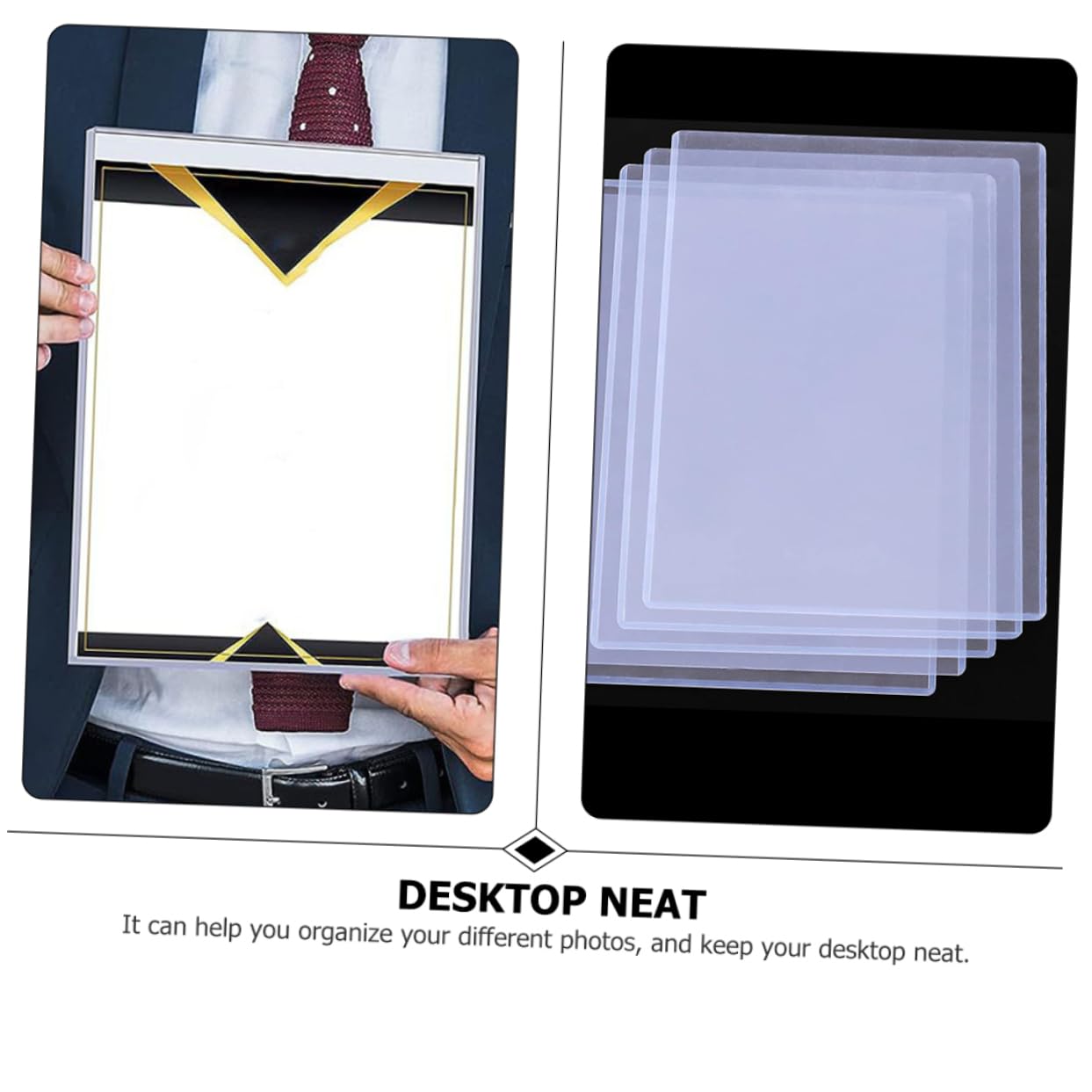 DECHOUS Copertine Fotografiche Protettive in Plastica Bianca 12 Pezzi per Organizzare Foto Senza Bordi per Collezioni e Album Fotografici