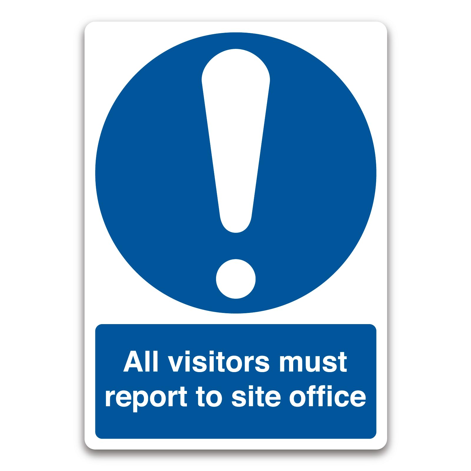 All visitors must report to site office Sign Mandatory Information Metal Tin Sign 8 x 12 inch for Industrial & Commercial