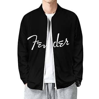Fender フェンダー ナイロン ジャケット Lサイズ 黒 ブラック Amazon.co.jp: Fender Logo フェンダー メンズ ジップジャケット
