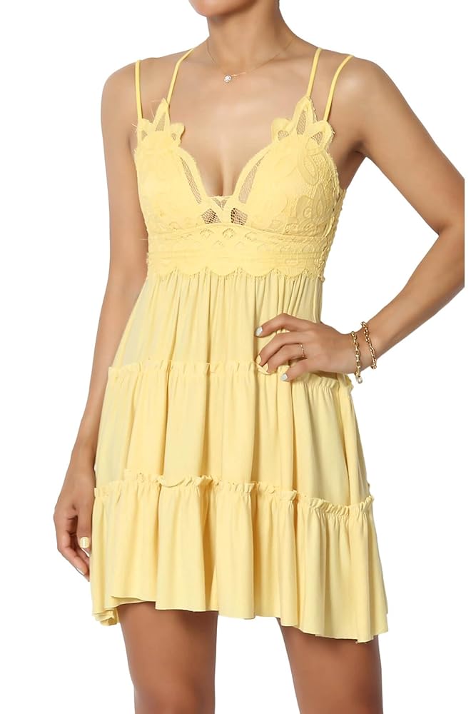 【新品】tope cross strap tunic Amazon.com: Women's Crochet Lace Cross Strap Smocked Back