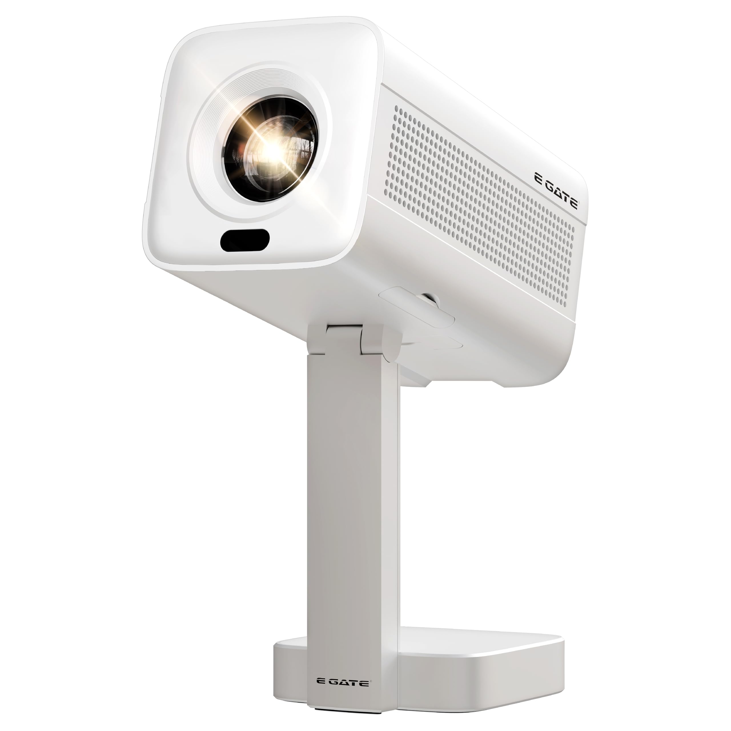 E GATE Atom 4X Automatic Projector 4k Ultra HD | Live TV | Android | Brightest 400 ISO | Native 1080p, Netflix, Prime | Precision Focus - Auto Keystone | USB-HDMI ARC+CEC | HDR+HLG | WiFi 6-BT | Egate