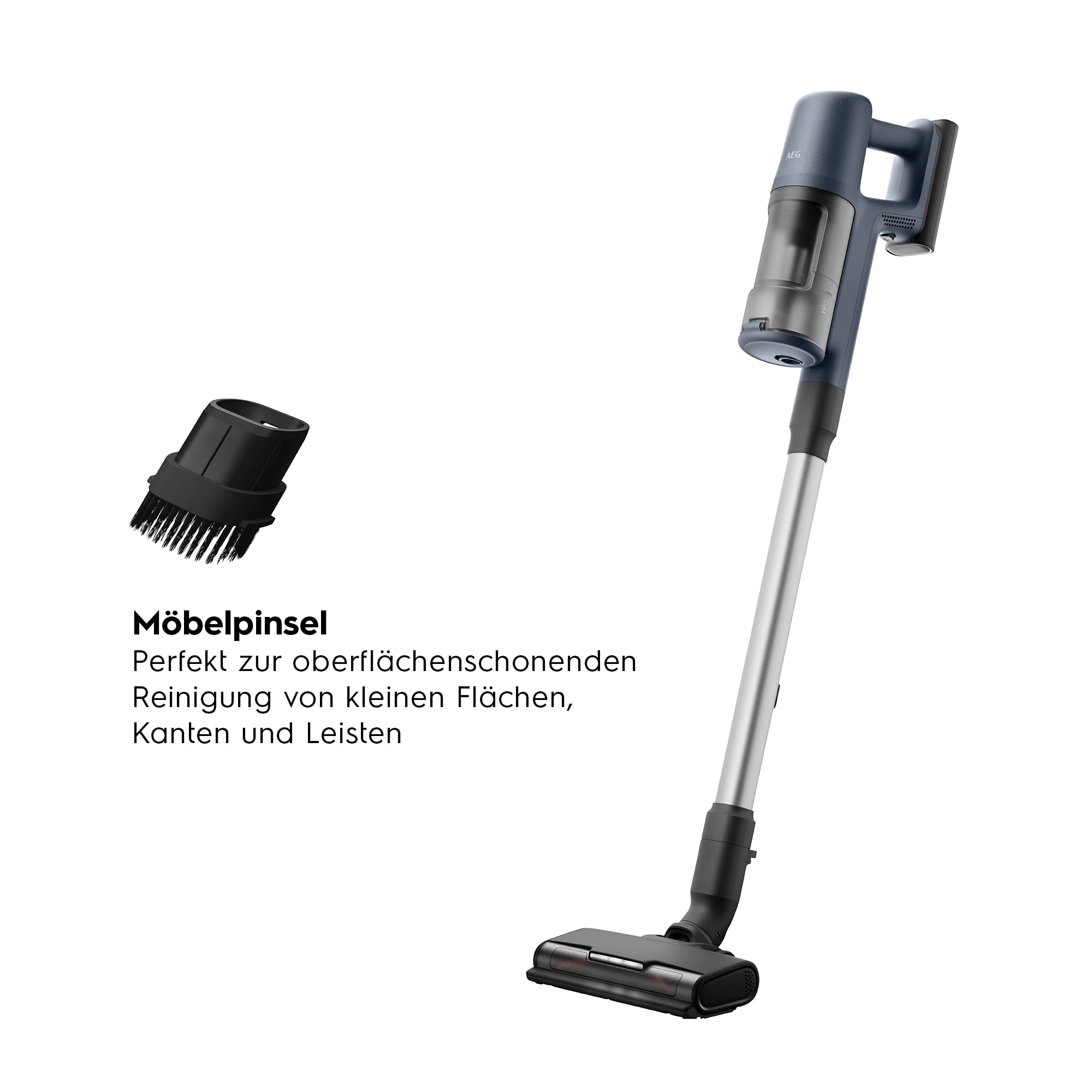 AEG AP61CB21DB CLEAN 6000 bezprzewodowy odkurzacz, wydajny, wielopowierzchniowy odsysacz cyklonowy, silnik BLDC, 53% plastik z recyklingu, 21,6 V, 0,5 l, niebieski Denim Blue