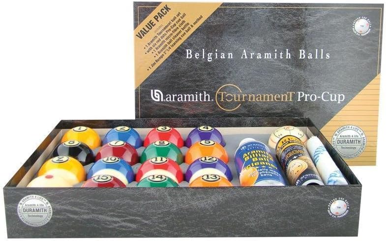Aramith New Tournament Pro-Cup Value Pack Pool Ball Set - Duramith