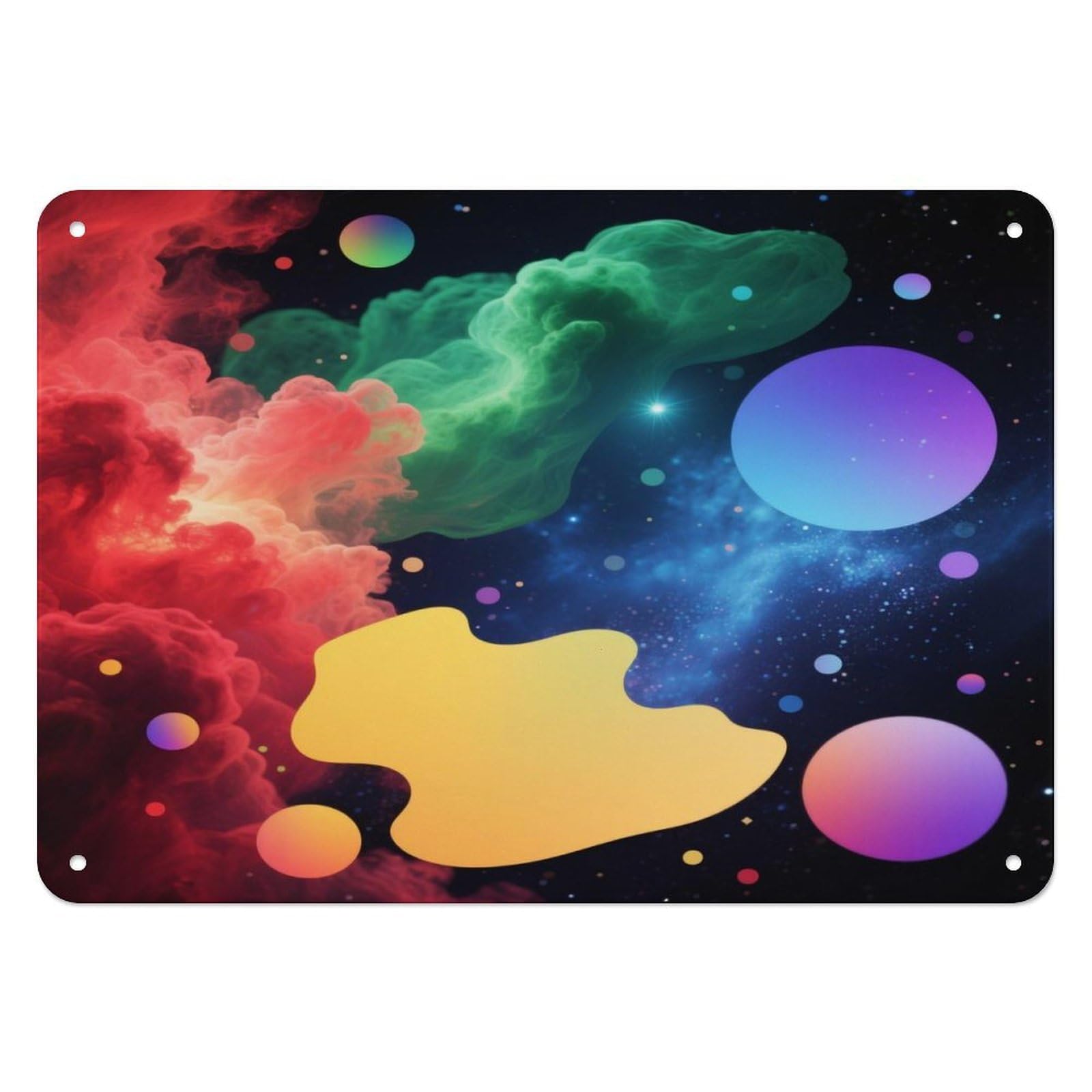 Fekiloot Style Neon Nebula Wall Decor Iron Painting Metal Sign