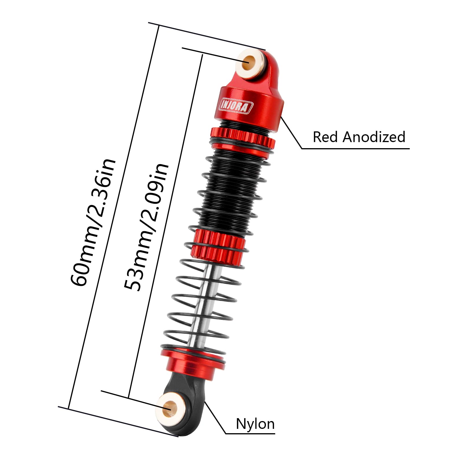 Amortiguadores Para RC Amortiguadores De 53 Mm Para Redcat Ascent 1/18 - Kit De 4, Aluminio CNC, Resortes De 0.45 Y 0.5 Mm, Roscados Kit De 4 Amortiguadores Amortiguadores Para RC Amortiguadores De 53 Mm Para Redcat Ascent 1/18 - Kit De 4, Aluminio CNC, Resortes De 0.45 Y 0.5 Mm, Roscados Kit De 4 Amortiguadores