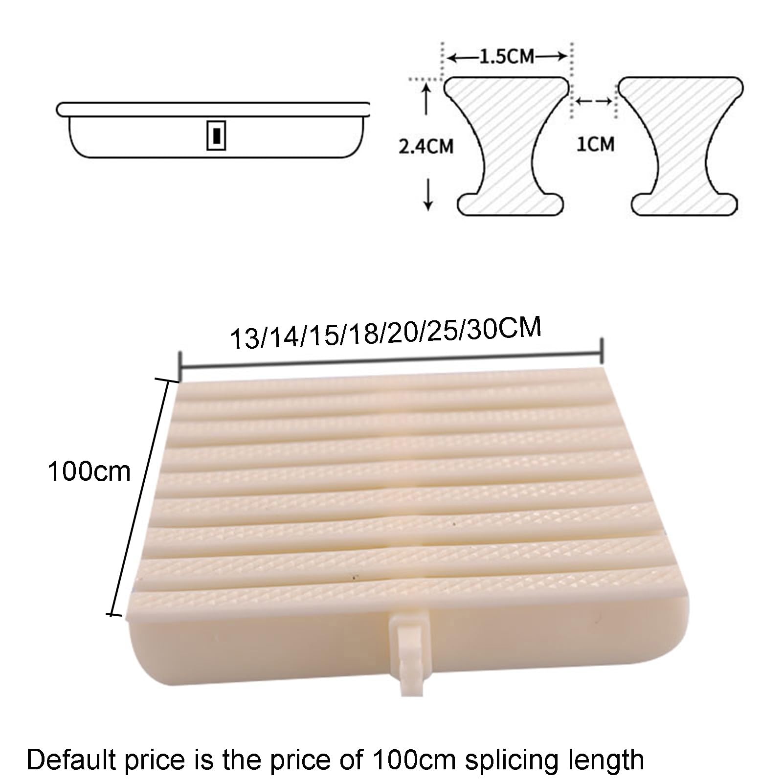 Rejilla de desagüe Ajustable para Piscina de 30 cm, ABS, Color Blanco. Gestión eficiente del Agua. Diseño sin Juntas. Ideal para Piscinas. Duradera y fácil de Instalar.