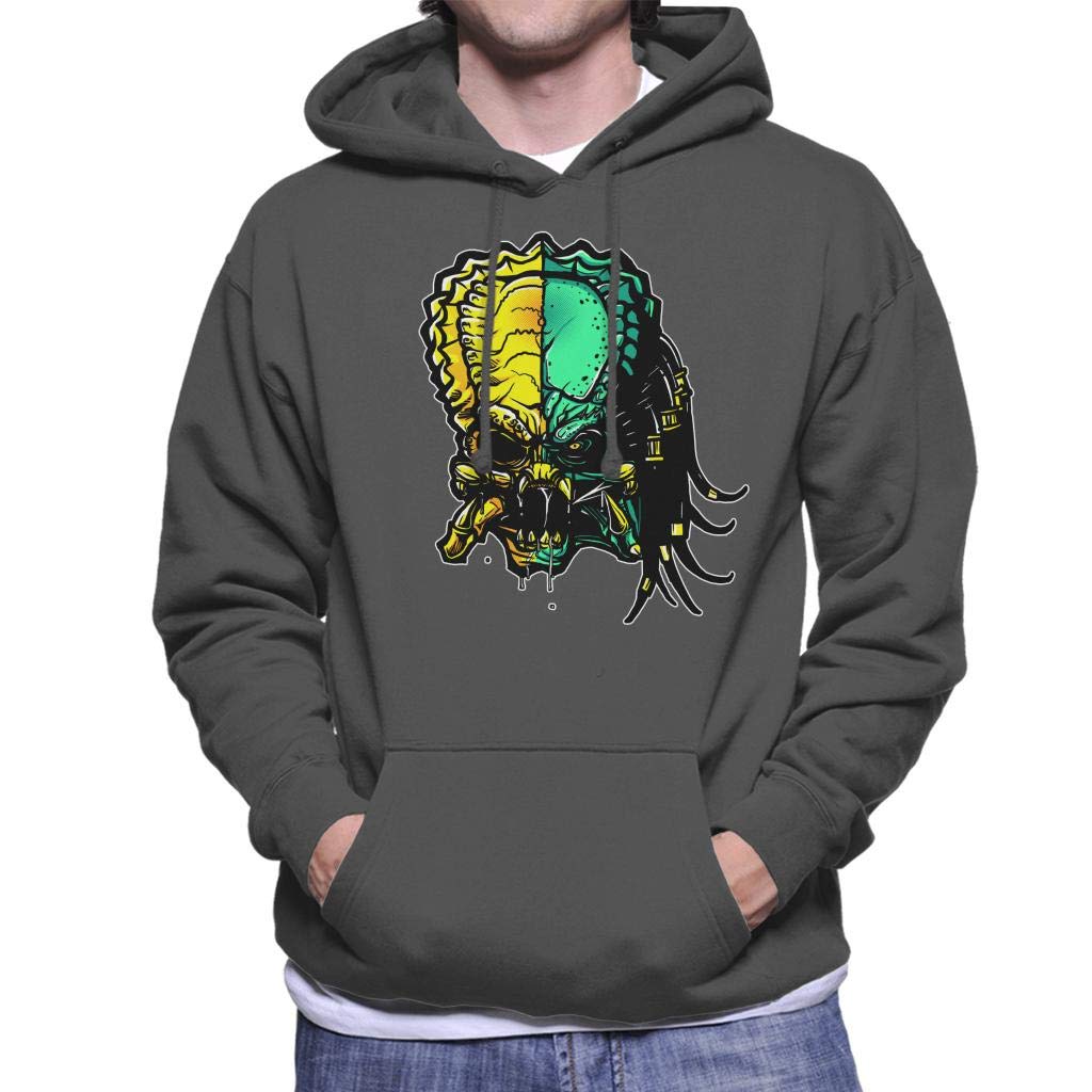 Cranium Alien Vs Predator Men's Hooded Sweatshirt Charcoal