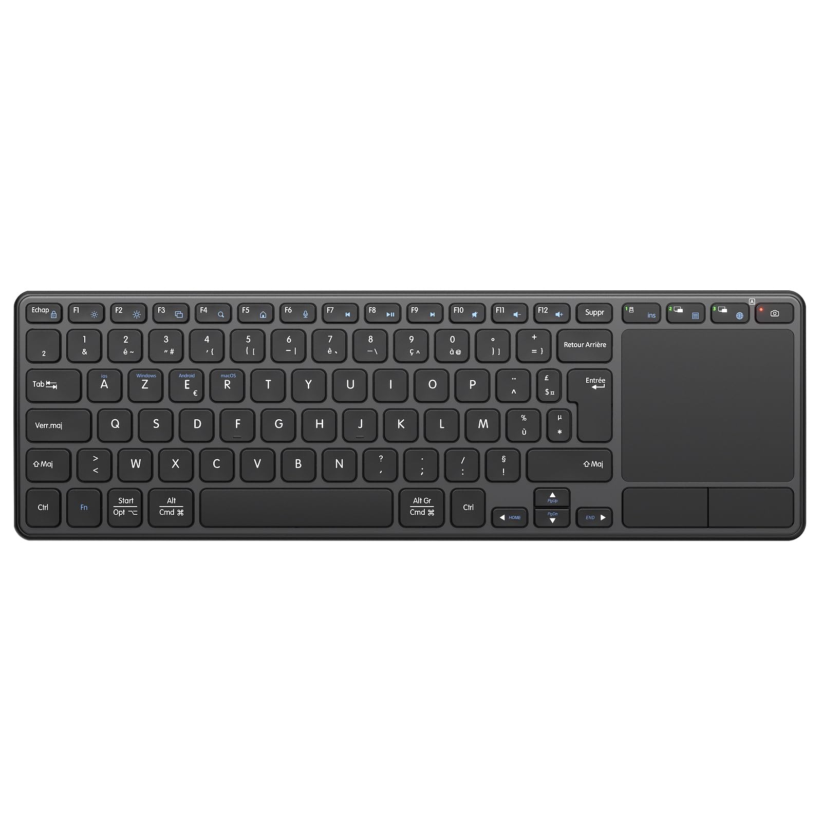Clavier sans Fil Rechargeable avec Pavé Tactile, AZERTY FR Layout