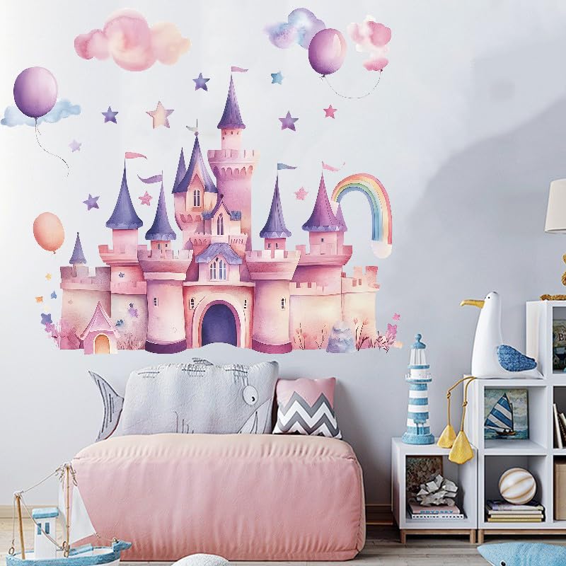 Vinilo Decorativo Castillo Princesa Rosa para Habitaciones Infantiles miniatura 6