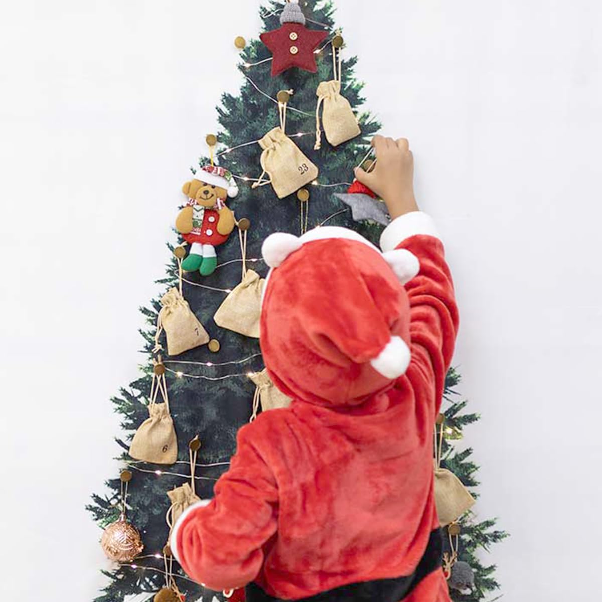 フェルトオーナメント付きクリスマスツリー クリスマスツリーセット フェルト収納袋・フェルトオーナメント
