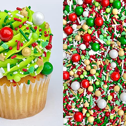 Elfin Around Spring Medley | Christmas Sprinkles | Cookie Sprinkles | Cake Sprinkles | Holiday Sprinkles | Jimmies | Manvscakes | 8 Ounce Bag (8 ounce)