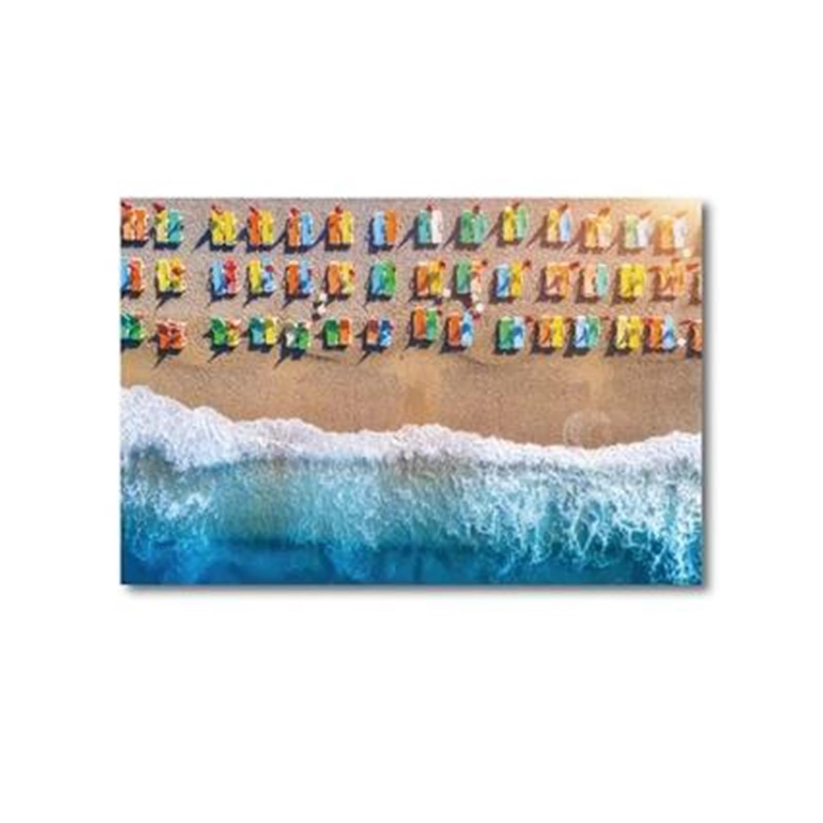Peinture Colorée Chaises Longues Toile Plage pour Grandir le Salon