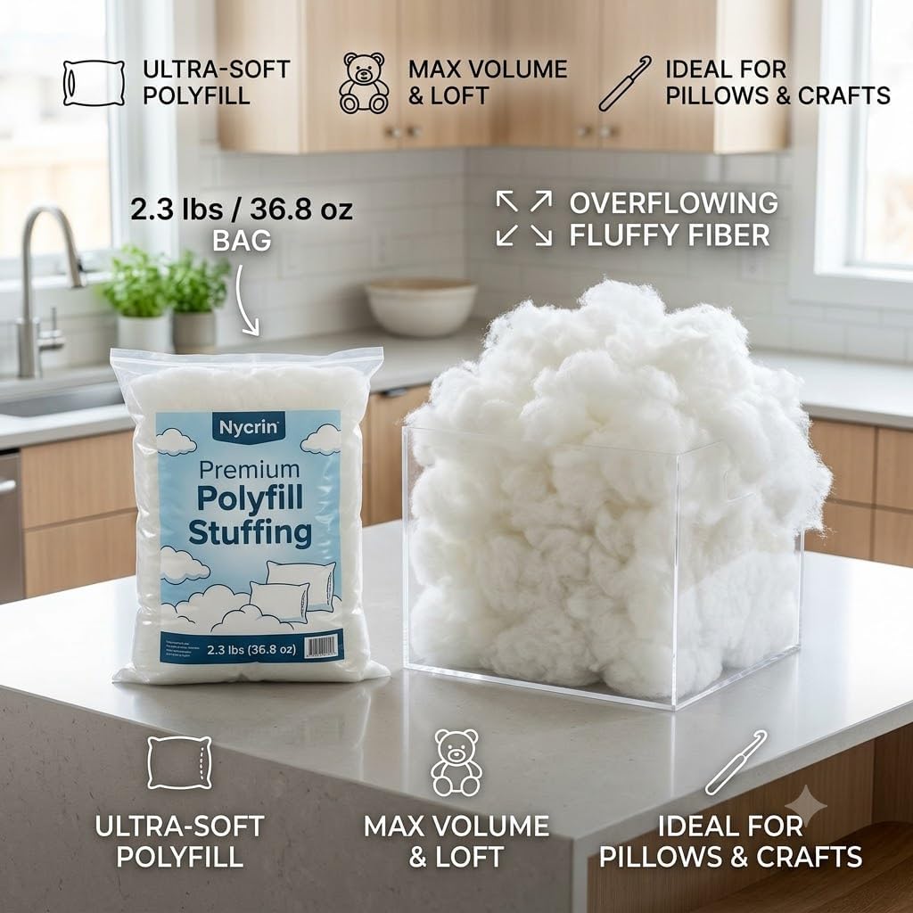 2.3 lb Polyester Fiberfill | Throw Pillow | Crochet | Faux Cloud
