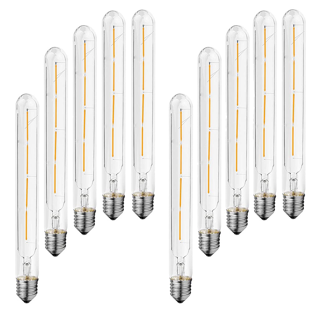 T30 Lampadina a filamento LED E27 4W 225mm Lampadina Tubolare Edison Non Dimmerabile in Vetro Trasparente, 2700K Bianco Caldo 400LM Lampada di Illuminazione Classica Nostalgica Antica 10 Confezioni
